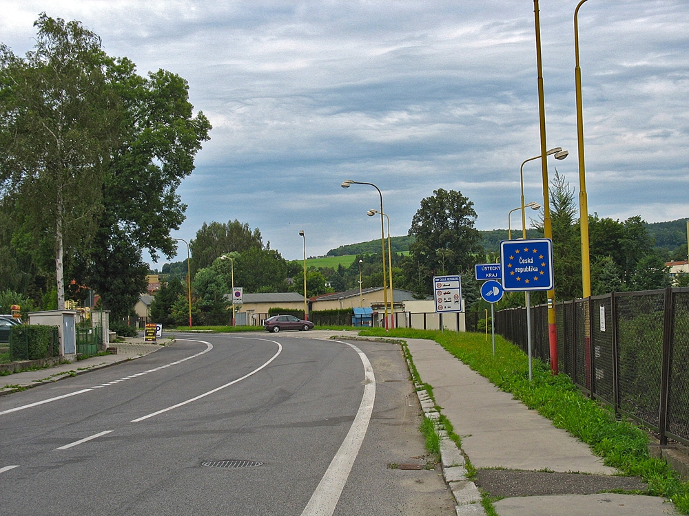 Großschönau, Grenze zu Varnsdorf / Warnsdorf (CZ)