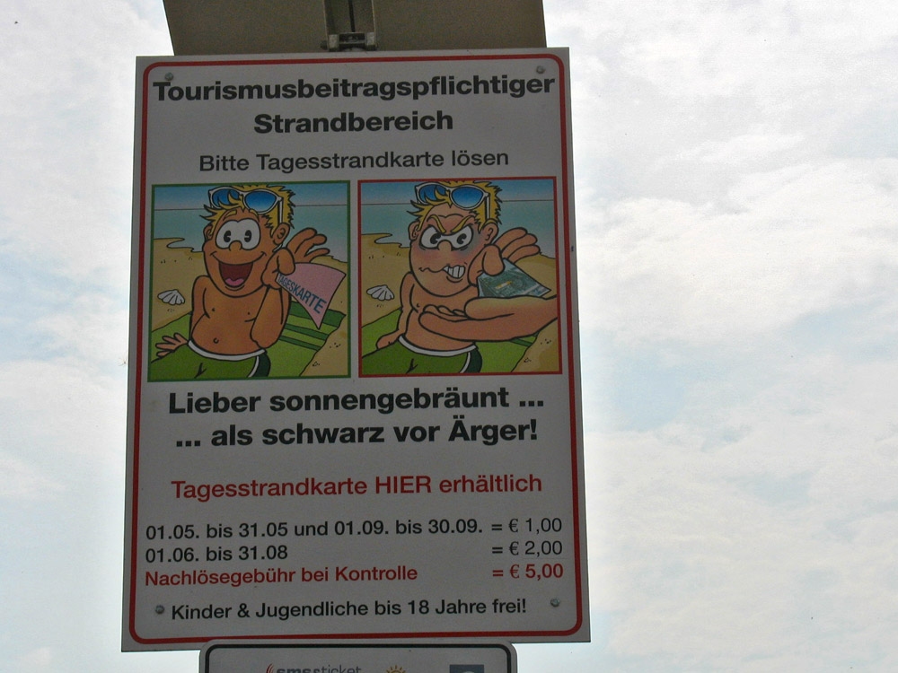 Strandgebühr Neustadt, nur die Luft ist kostenlos