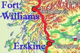 Karte Fort William - Erskine