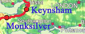 Karte Keynsham - Monksilver