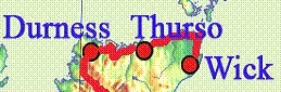 Karte Thurso - Durness